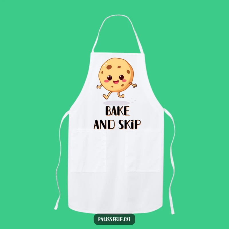 Funny Cheerful Cookie Apron - Skipping Treat for a Fun & Funny Kitchen Gift