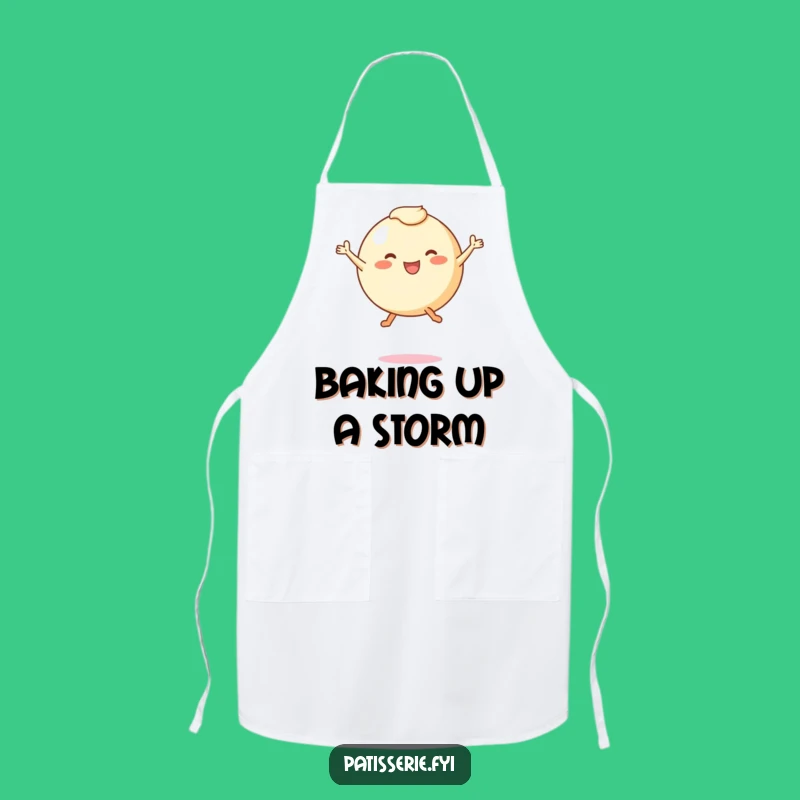 Funny Pastry Leap Apron: Joyful Round Character Kitchen Fun for a Gift
