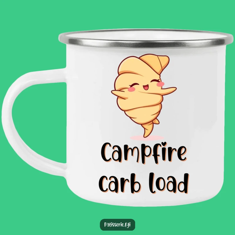 Funny Croissant Camping Mug - Enjoy Charming Pastry Vibes Outdoors