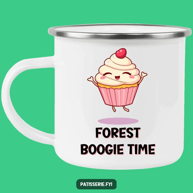 Funny Cupcake Dance Camping Mug: Joyful Character for Outdoor Fun Gift