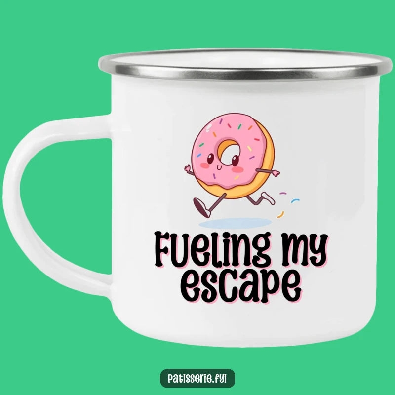 Funny Donut Camping Mug: Trail Fuel, Energetic Funny Gift