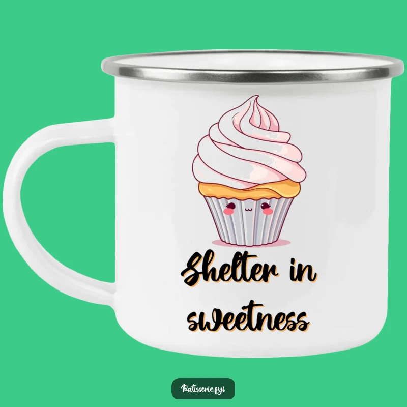 Funny Shy Cupcake Camping Mug: Sweet and Hilarious Outdoor Companion