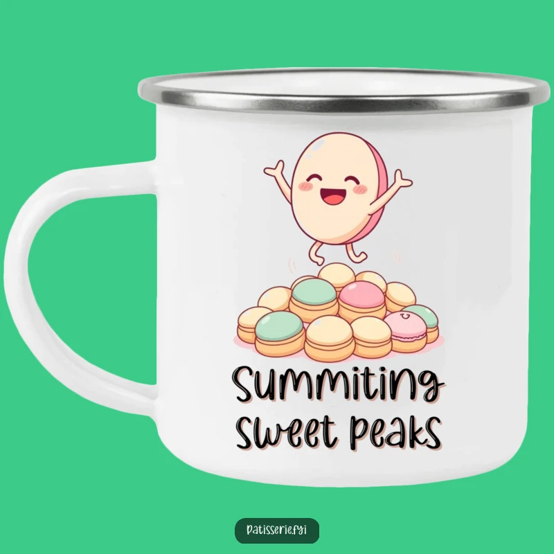 Funny Macaron Camping Mug: Outdoor Fun for Dessert Enthusiasts