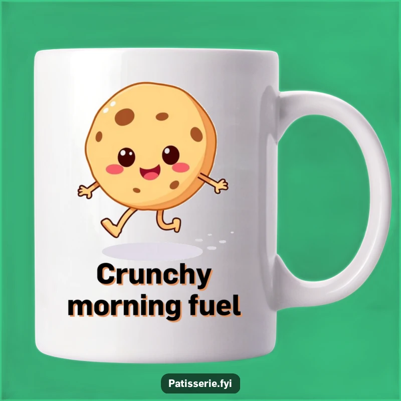 Funny Cheerful Cookie Mug - Skipping Treat Design, A Delightful Funny Gift