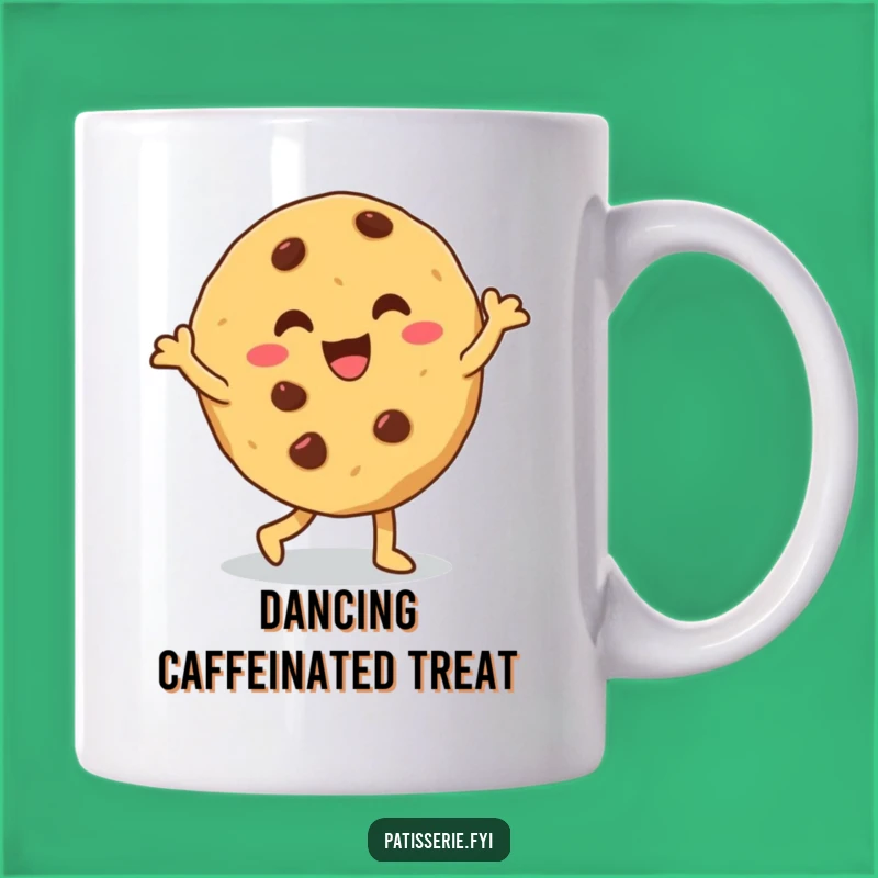 Start your day with a giggle thanks to this giddy cookie doing a silly dance. A mug that brings joy to your sips.