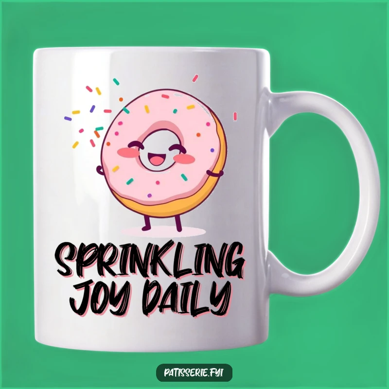 Funny Donut Sprinkle Mug: Giggling Character Spraying Fun for a Sweet Gift