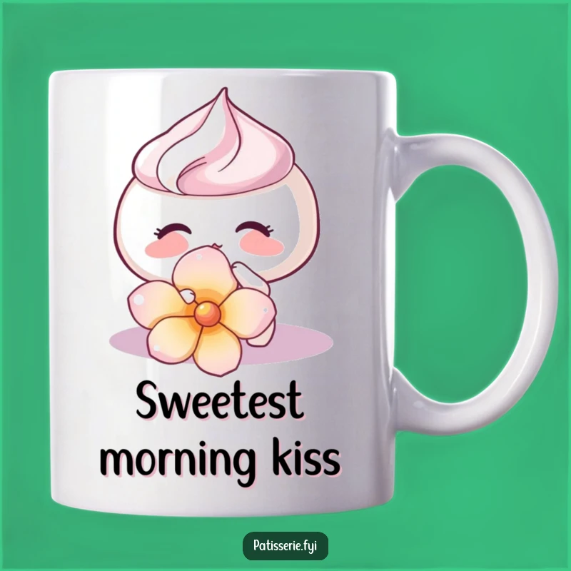 Funny Meringue Kiss Mug - Gentle Sweet Touch Flower Art Gift
