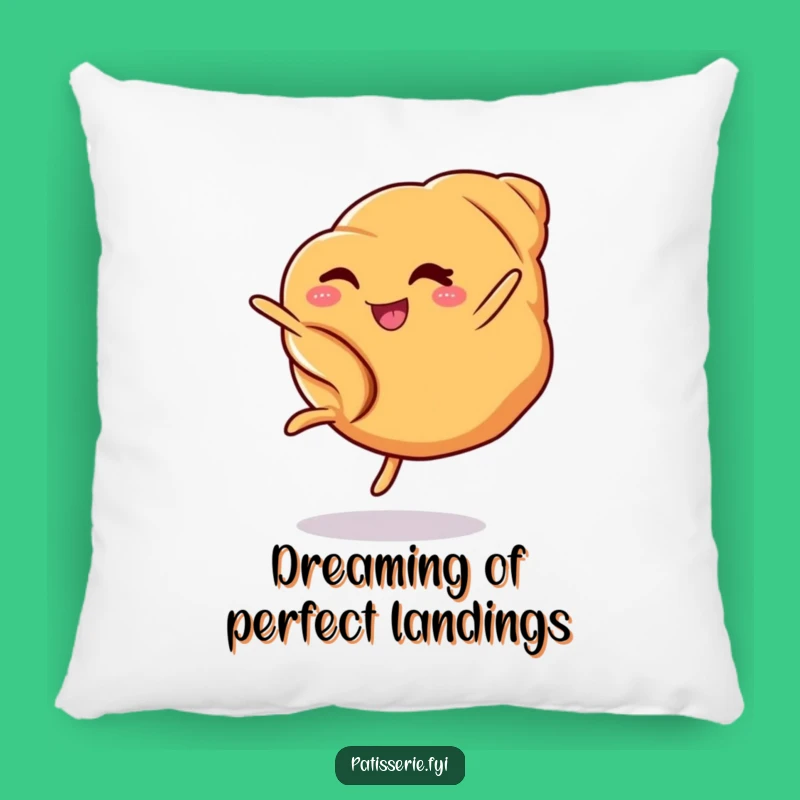 Funny Croissant Cartwheel Pillow - Comfy & Hilarious Decor Gift