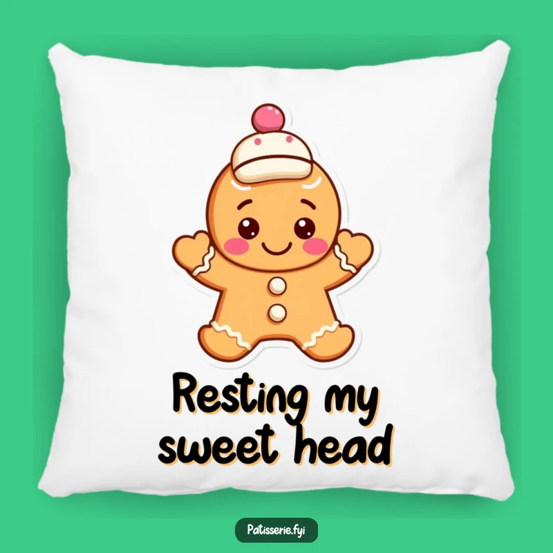 Add a touch of cozy humor to your space with this funny gingerbread cookie pillow. The waving character and jaunty cap bring a smile to any room.