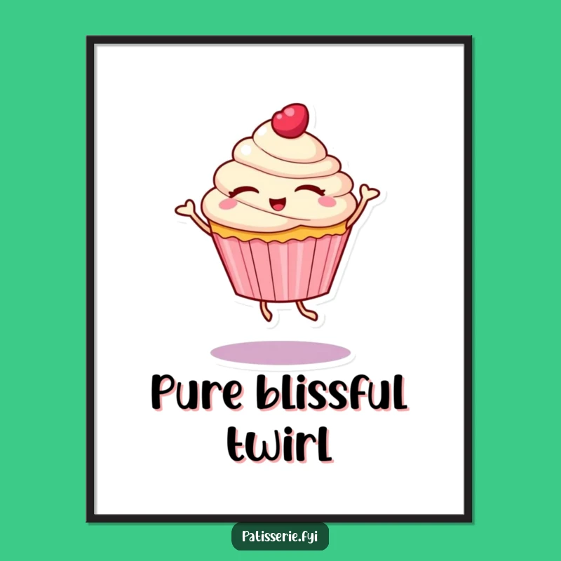 Funny Cupcake Dance Digital Art: Joyful Character for Instant Fun Gift