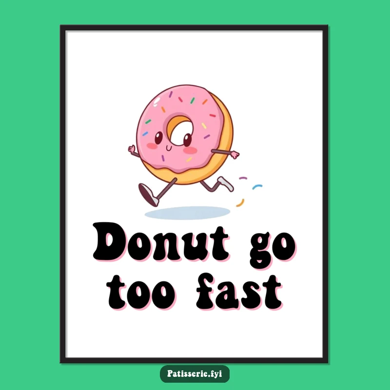 Funny Donut Digital Art: Sprinkle Dash Scene, Instant Funny Gift