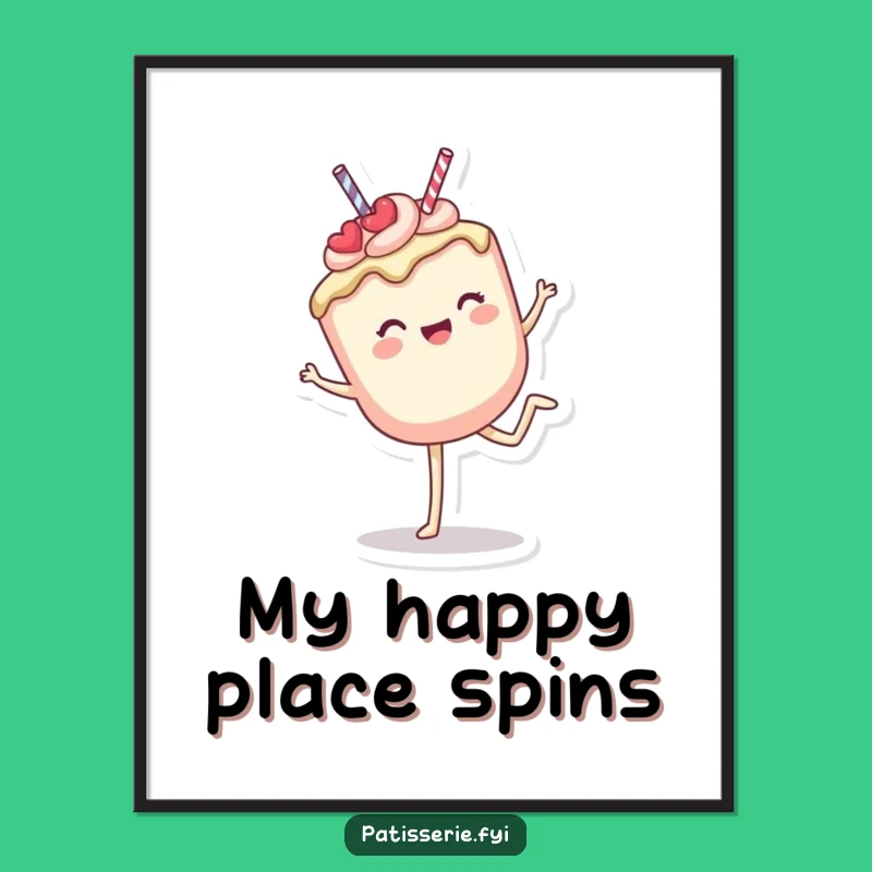 Funny Cake Pop Cartwheel Digital Art: Instant Joy, Perfect Gift for Whimsical Decor