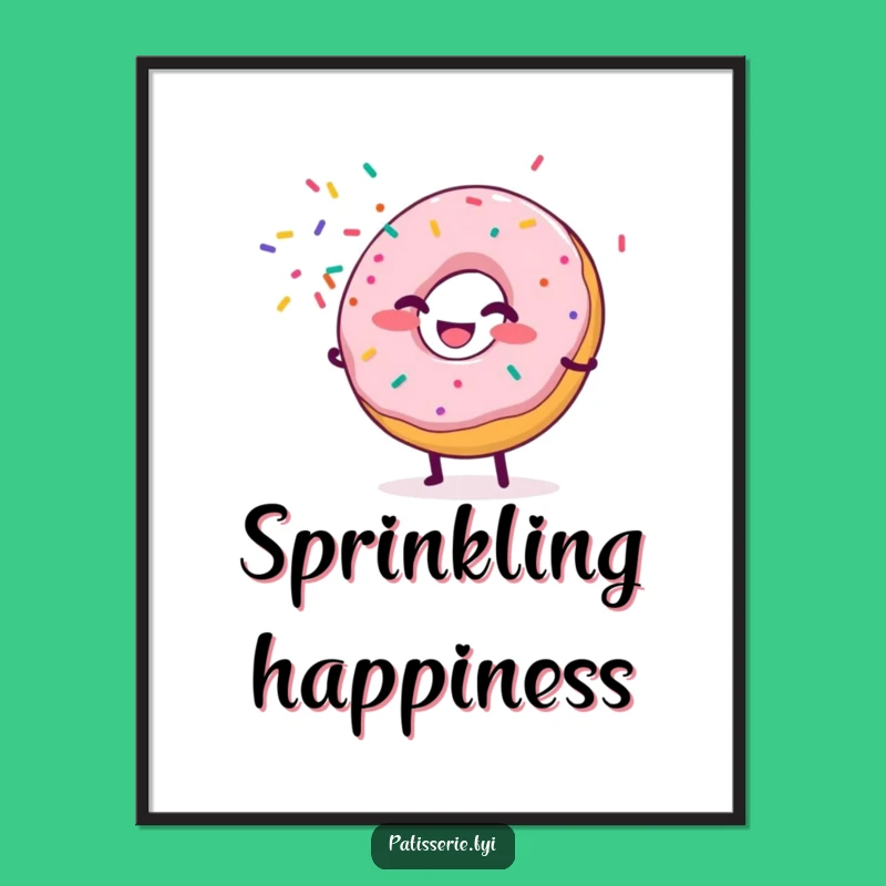 Funny Donut Digital Art: Giggling Sprinkle Shower for Instant Festive Decor Gift