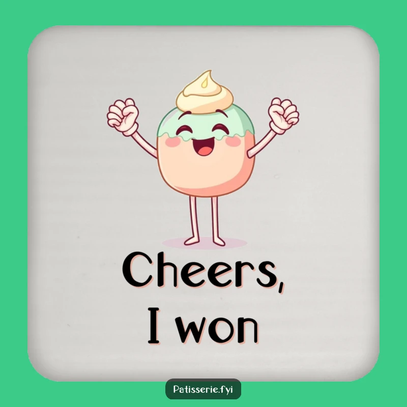 Funny Cake Pop Fist Pump Coaster: Protect Surfaces, Delightful Funny Gift