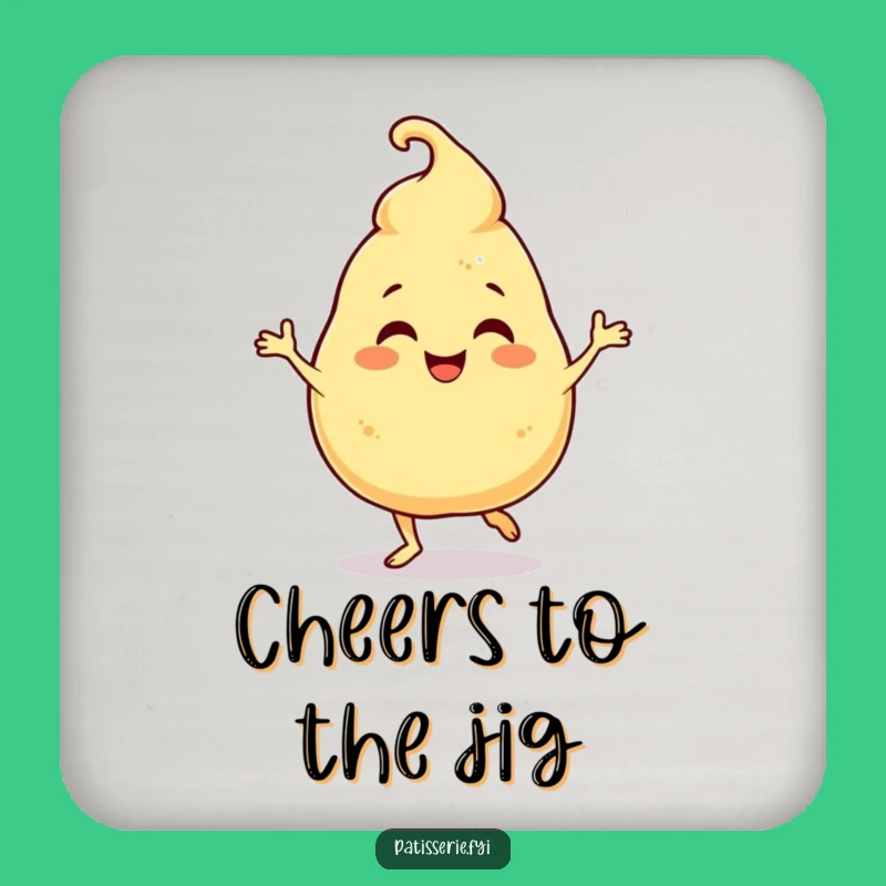 Funny Giggling Profiterole Coaster: Protect Surfaces with Hilarious Dessert Flair!