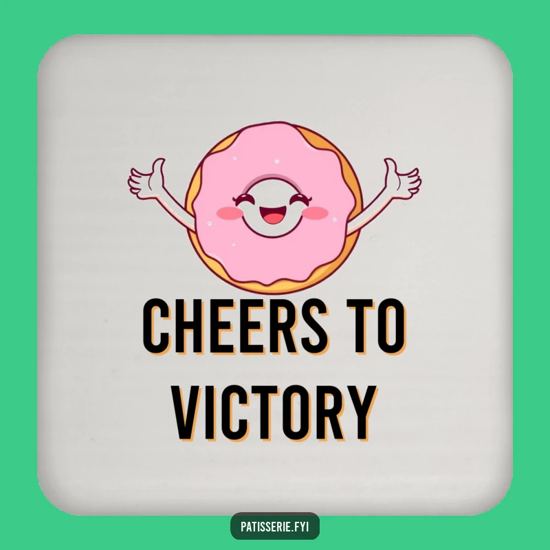 Funny Donut Triumph Coaster: Protect Surfaces with Sweet Victory Style