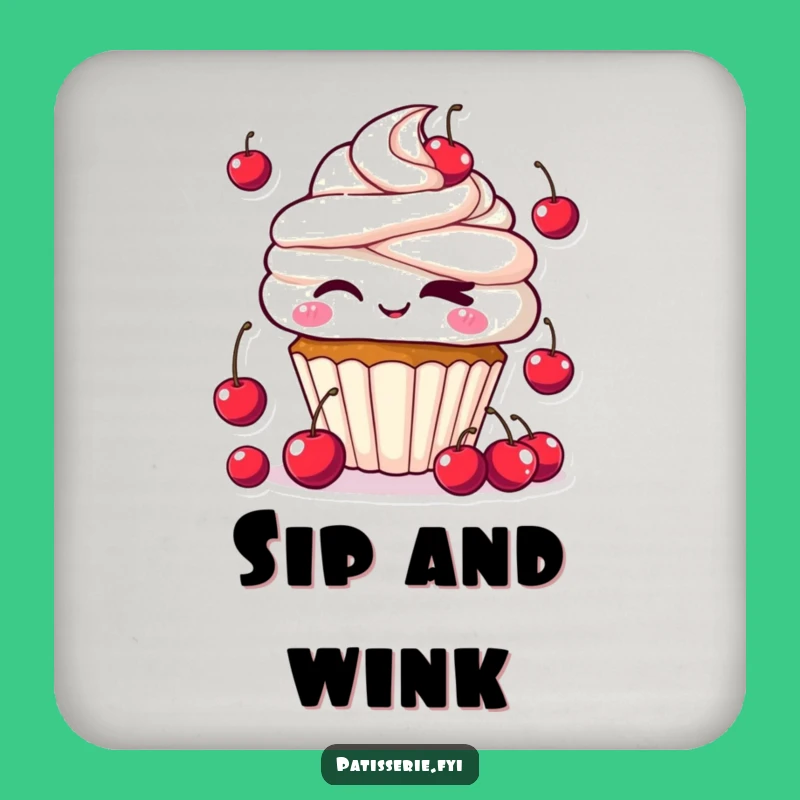 Funny Kawaii Cupcake Drink Coaster Set: Protect Surfaces with Cheeky Juggler's Charm Gift