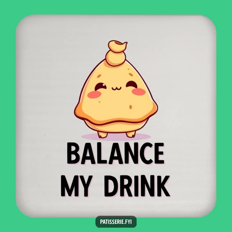 Funny Samosa Chickpea Balance Coaster - Protect Surfaces with Humor