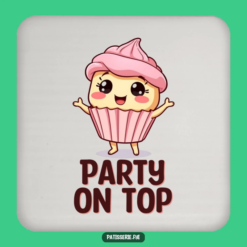 Funny Giddy Cupcake Coaster - Dancing Treat Protection, A Sweet & Funny Gift