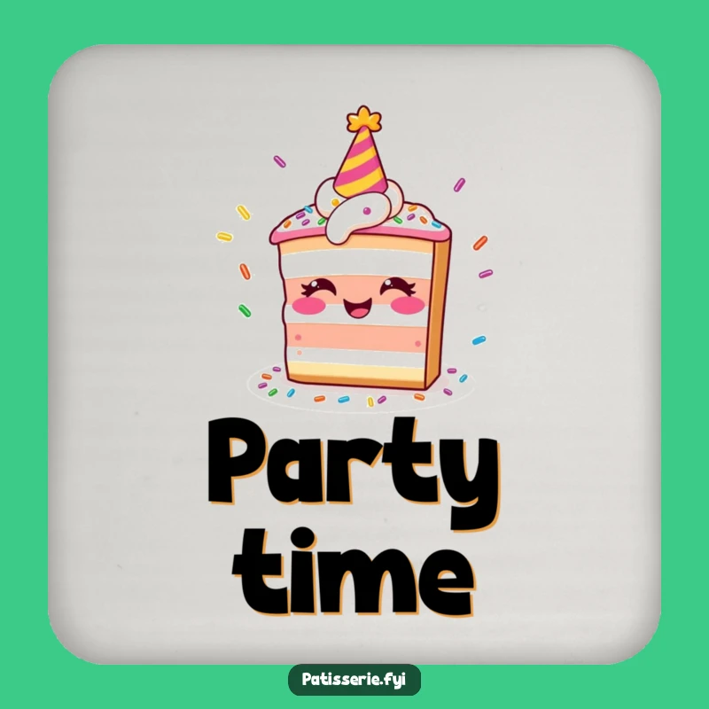 Funny Smiling Cake Coaster, Juggling Sprinkles Drink Protector