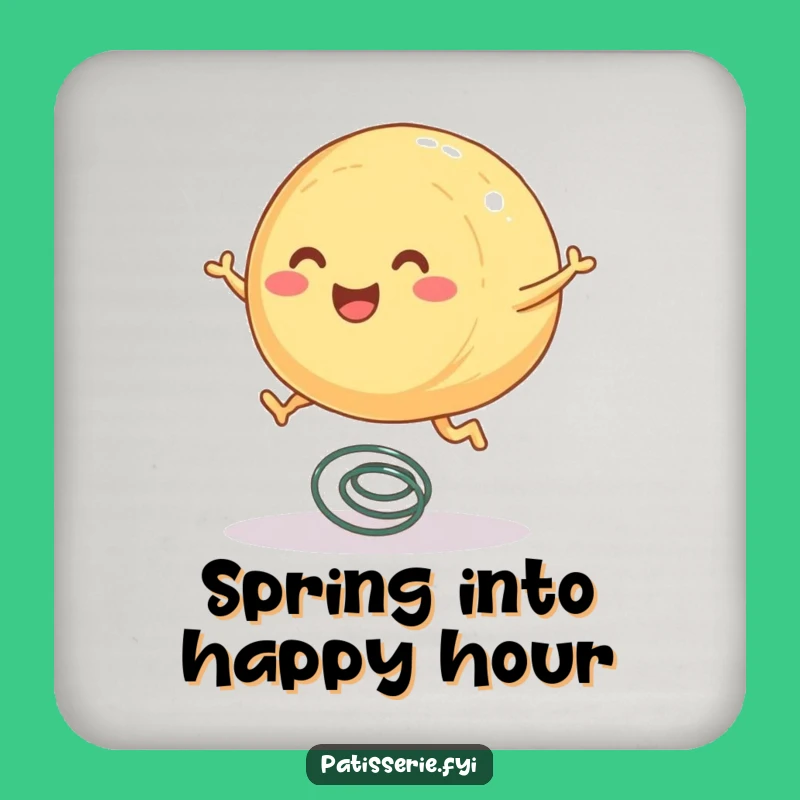 Funny Pastry Coaster - Bouncing Baked Good Drink Protector, Unique Funny Gift