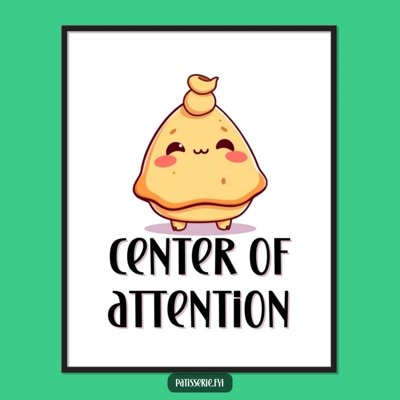 Funny Samosa Chickpea Balance Poster - Whimsical Wall Art for Food Lovers