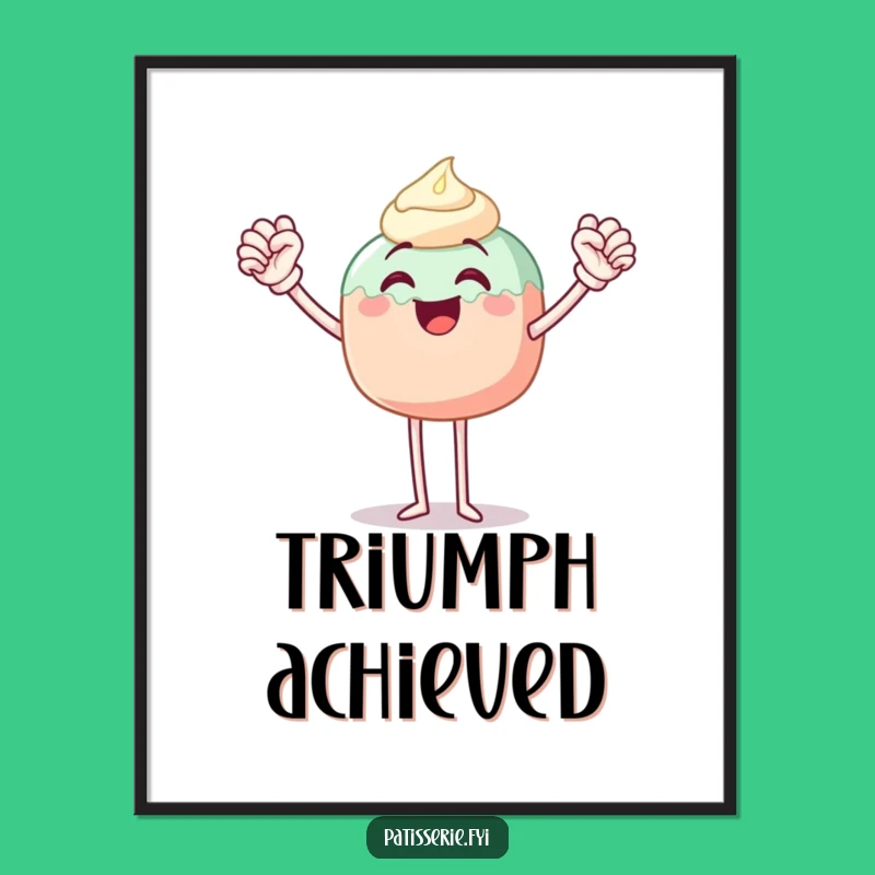 Funny Cake Pop Fist Pump Poster: Joyful Art Print, Inspiring Funny Gift
