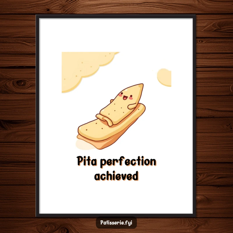 Funny Poster showcasing a jolly samosa sliding down a pita bread ramp, celebrating the joy and humor of delicious food.