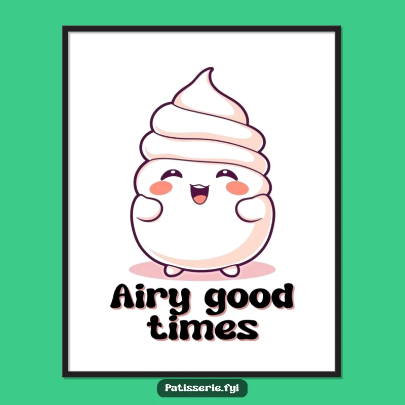 Funny Laughing Meringue Poster - Hilarious Dessert Art Print, Perfect Funny Gift for Wall Decor!