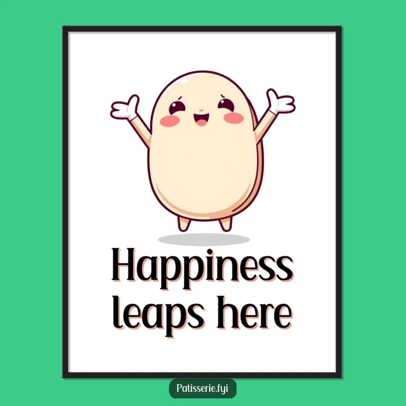 Funny Macaron Leap Poster: Brighten Your Walls with Joy! A Whimsical Funny Gift.