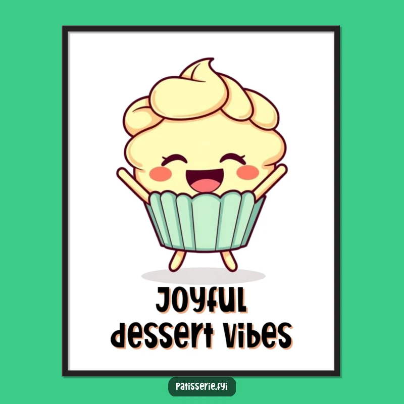 Funny Cupcake Joy Poster: Sweet Wall Art for a Happy Space