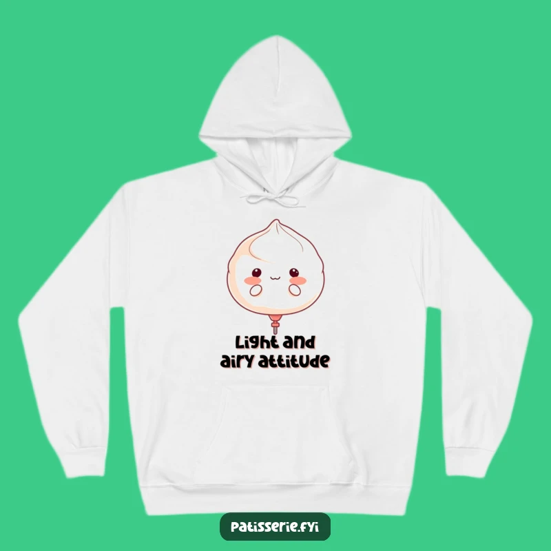 Cozy Funny Meringue Float Away Hoodie - Warm Cartoon Character Apparel