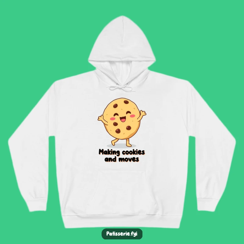 Stay cozy and cheerful with this hoodie featuring a cookie doing a silly dance. Perfect for lounging and spreading smiles.