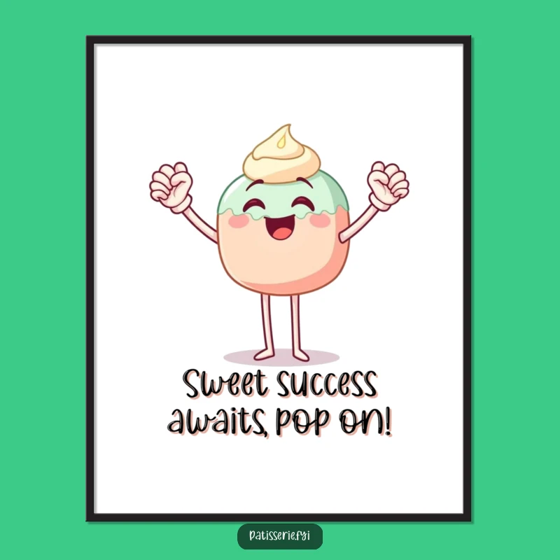 Free Printable Wall Art: Joyous Cake Pop Triumph Funny Downloadable Art Gift
