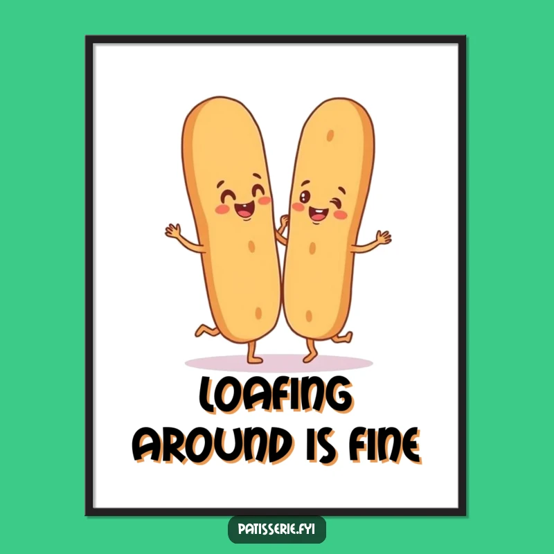 Funny Free Printable Wall Art: Baguette Dance Party, Downloadable Quirky Decor