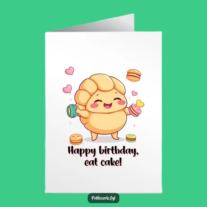 Free Printable Birthday Card: Croissant Juggling - Downloadable Hilarious Gift!