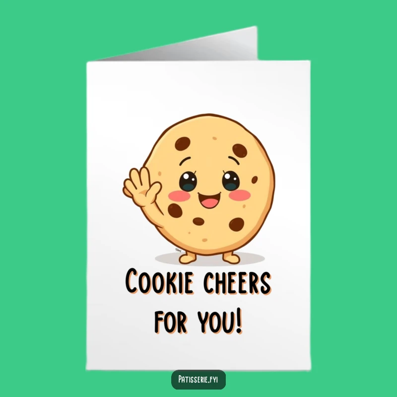 Free Printable Birthday Card: Waving Cookie for a Warm and Happy Celebration