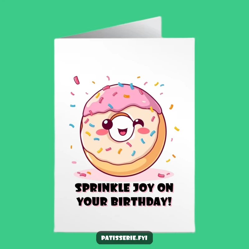 Free Printable Birthday Donut Confetti Card: Funny Downloadable Gift for Sweet Parties