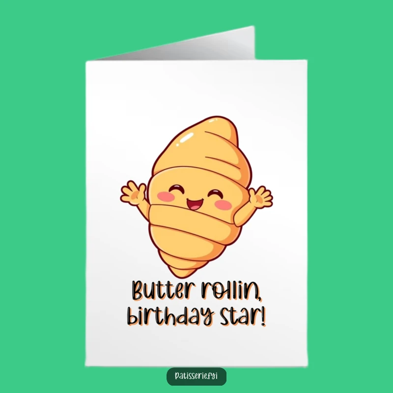 Free Printable Croissant Birthday Card: Hilarious Waving Pastry for a Fun Downloadable Gift
