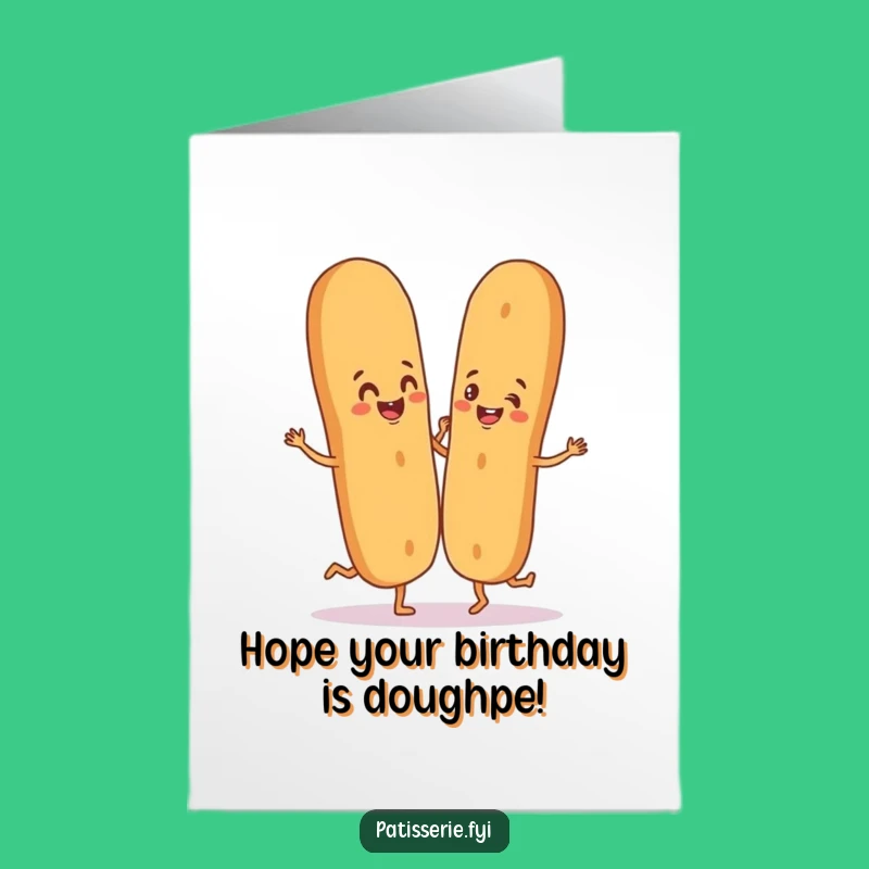 Happy Birthday Free Printable Card: Funny Baguette Dance, Downloadable Fun Greeting