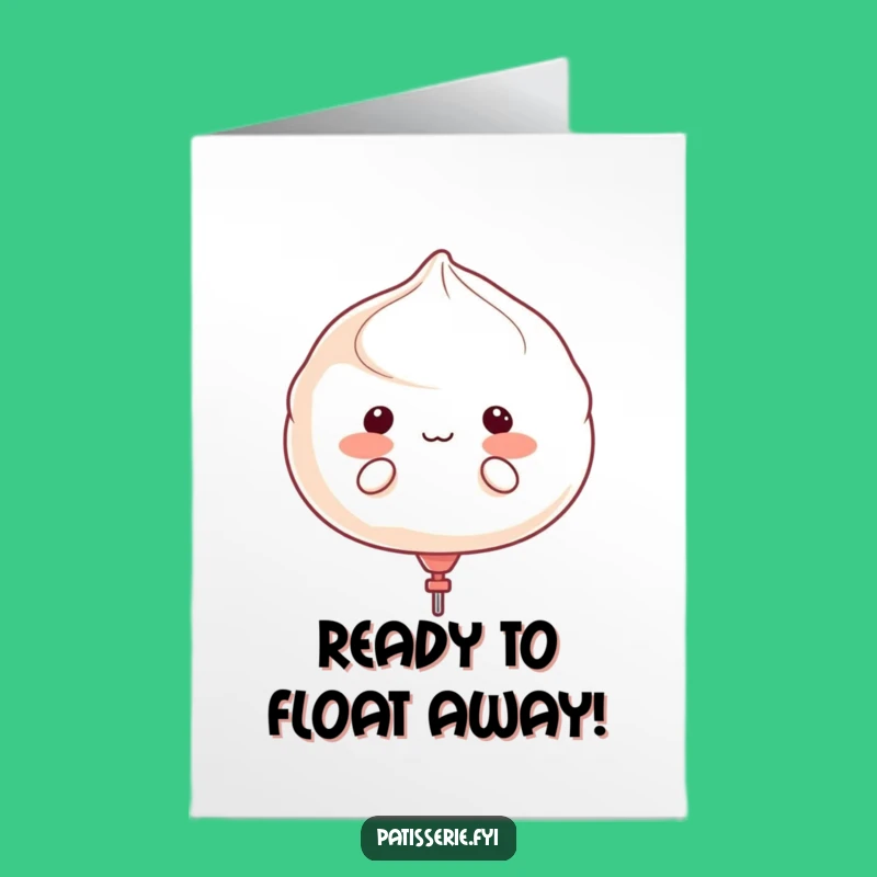 Free Printable Meringue Birthday Card: Funny Balloon Character Laughable Downloadable Gift