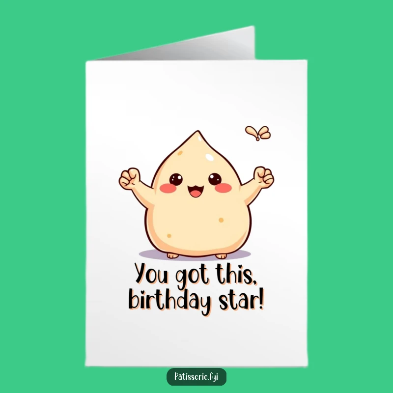 Free Printable Birthday Card: Proud Samosa Pumping Fists Funny Downloadable Gift