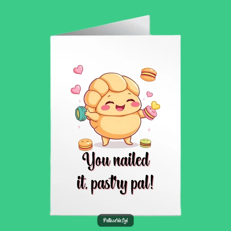 Free Printable Congrats Card: Croissant Juggling - Downloadable Sweet Success!