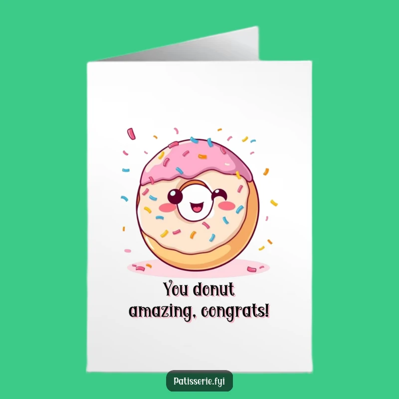 Shower them with congratulations! This free printable card features a confetti-throwing donut, easy to print at home.