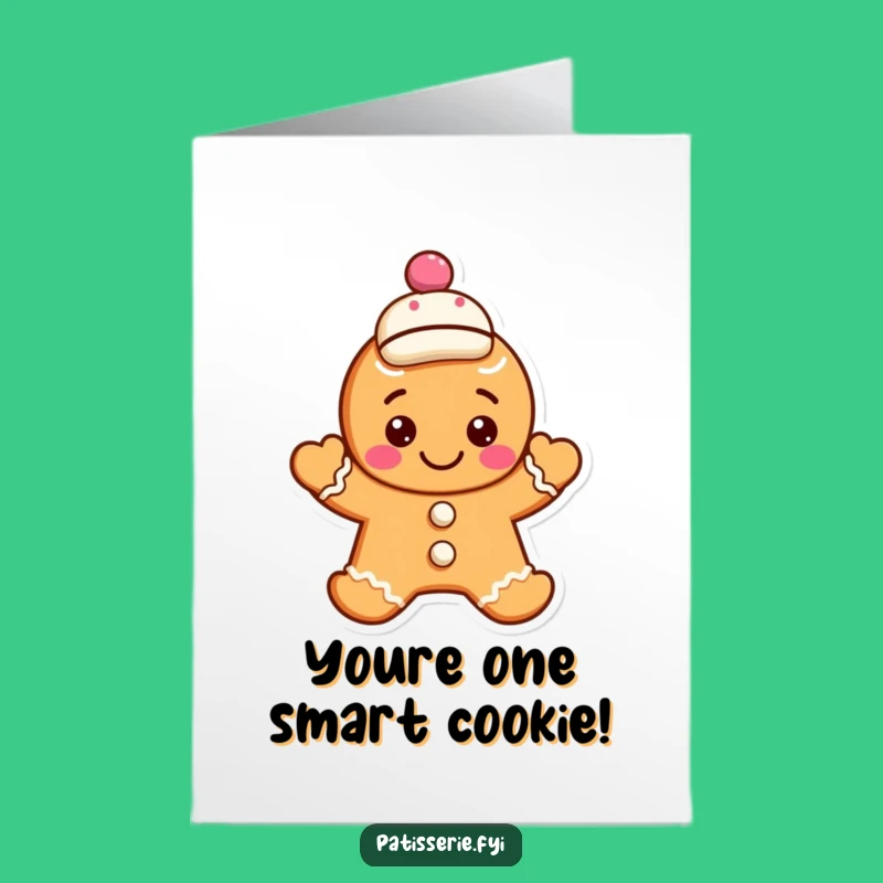 Free Printable Gingerbread Congrats Card: Funny Waving Cookie Downloadable for Any Win!