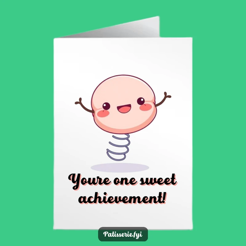 Free Printable Macaron Congrats Card: Bouncing High for Your Success!