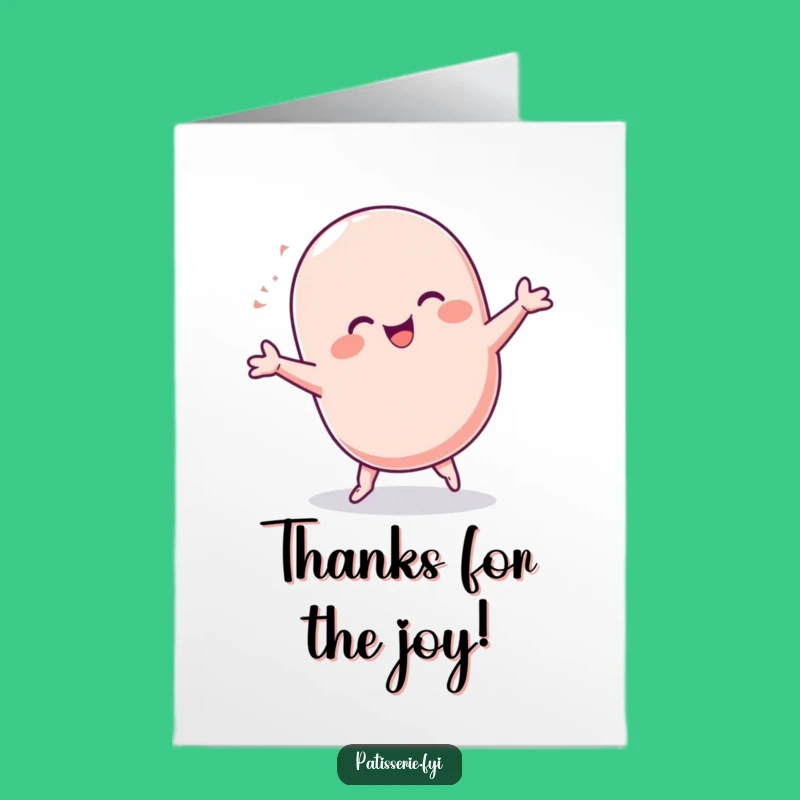 Free Printable Thank You Card: Chubby Macaron Cartwheel Funny Downloadable Gift