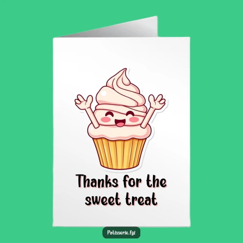 Free Printable Thank You Card: Frosting Cupcake, Express Gratitude with Fun
