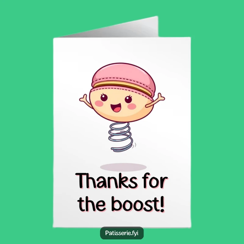 Free Printable Thank You Macaron Spring Card: Funny Downloadable Appreciation Gift