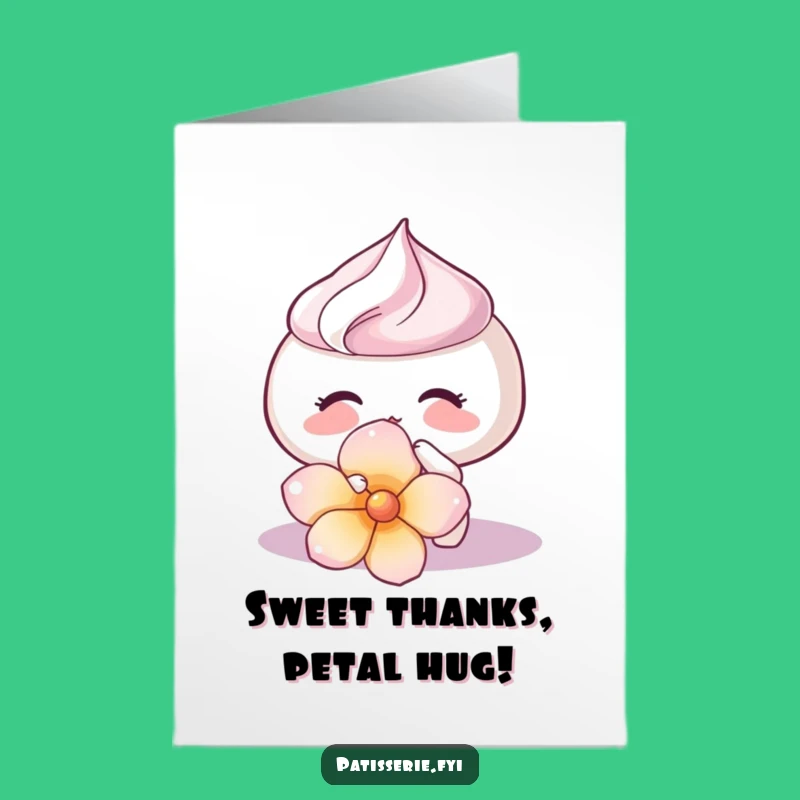 Thank You Meringue Kiss Free Printable Card, Gentle Downloadable Gift of Appreciation